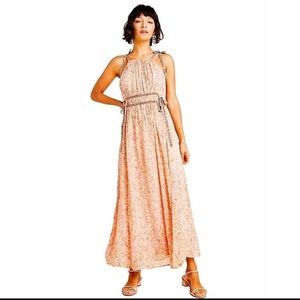 Anthropologie Maeve Pink Combo Maxi Dress - Floral - Leopard - Medium
